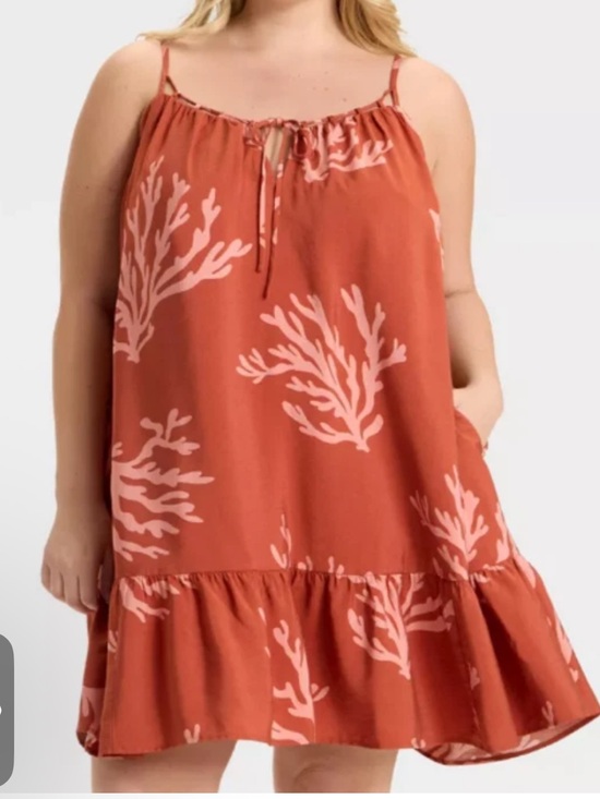 Ava & Viv Dresses & Skirts - NWT Ava & Viv Tie-Front Sun Dress- Rust and Coral